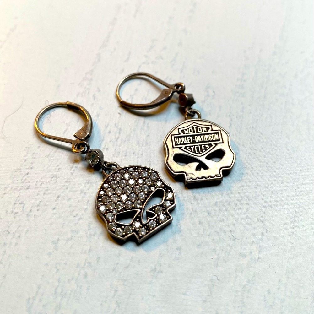 HARLEY-DAVIDSON Crystal Skull Earrings